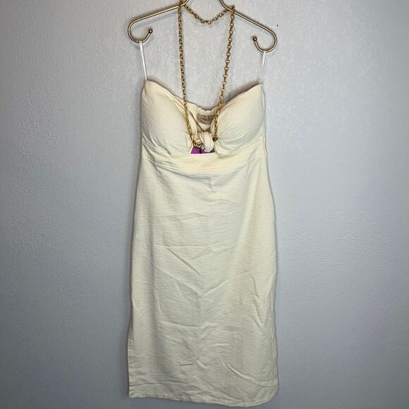 NWT ADRIANA DEGREAS Montaigne Cut-Out Midi Dress Large - Picture 2 of 15